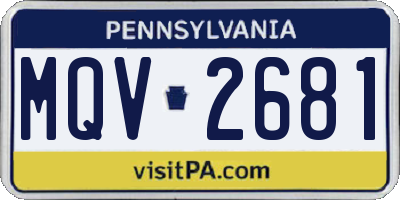 PA license plate MQV2681