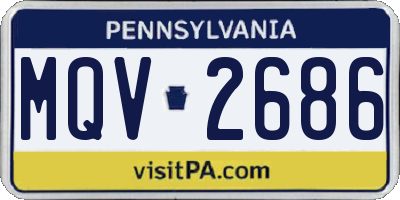 PA license plate MQV2686
