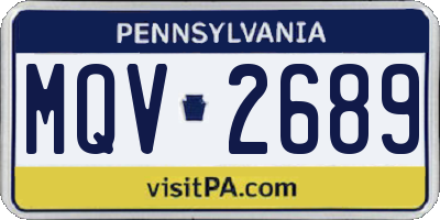 PA license plate MQV2689