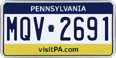 PA license plate MQV2691