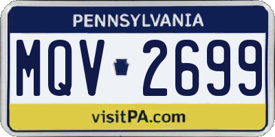 PA license plate MQV2699