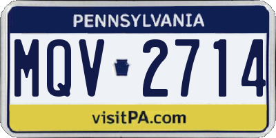 PA license plate MQV2714
