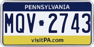 PA license plate MQV2743