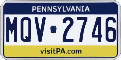 PA license plate MQV2746