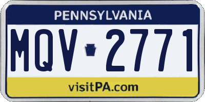 PA license plate MQV2771