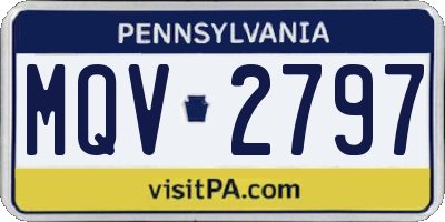 PA license plate MQV2797