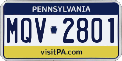 PA license plate MQV2801