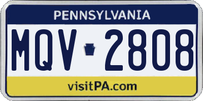PA license plate MQV2808