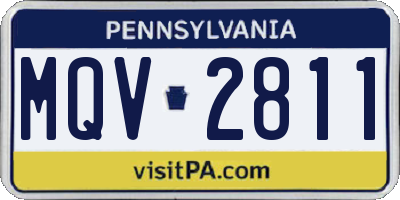 PA license plate MQV2811