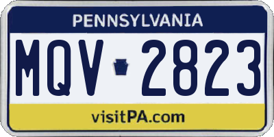PA license plate MQV2823