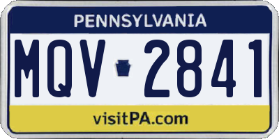 PA license plate MQV2841