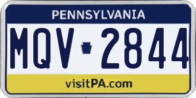 PA license plate MQV2844