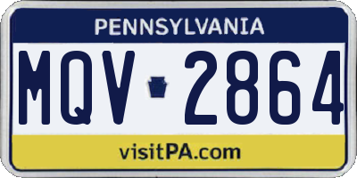 PA license plate MQV2864