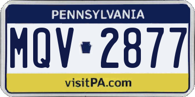 PA license plate MQV2877