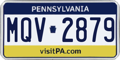 PA license plate MQV2879