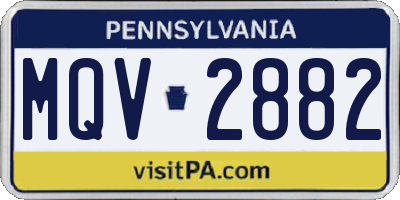 PA license plate MQV2882