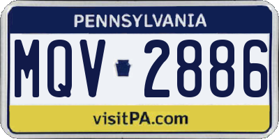 PA license plate MQV2886
