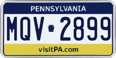 PA license plate MQV2899