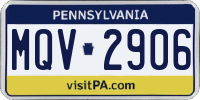 PA license plate MQV2906