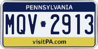 PA license plate MQV2913