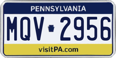PA license plate MQV2956