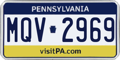PA license plate MQV2969
