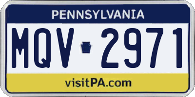 PA license plate MQV2971