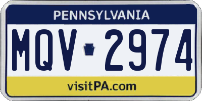 PA license plate MQV2974