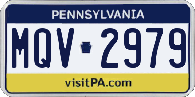 PA license plate MQV2979