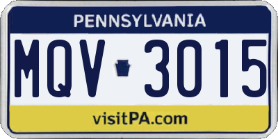 PA license plate MQV3015