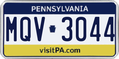 PA license plate MQV3044