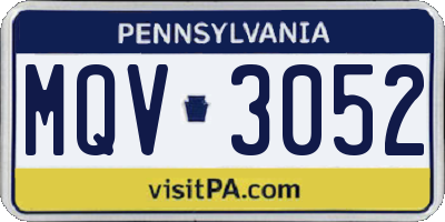 PA license plate MQV3052