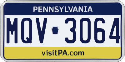 PA license plate MQV3064