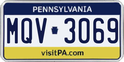 PA license plate MQV3069