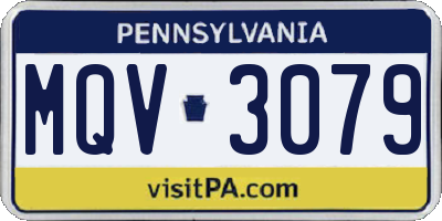 PA license plate MQV3079