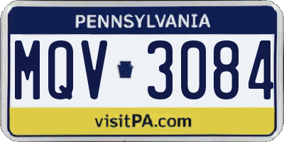 PA license plate MQV3084