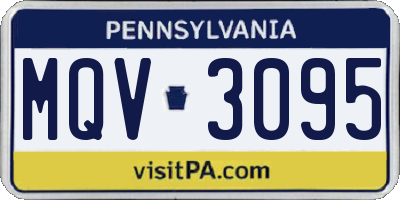 PA license plate MQV3095