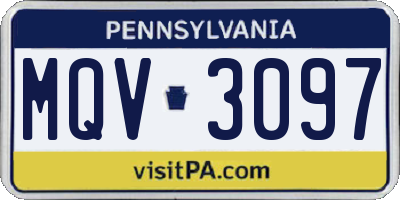 PA license plate MQV3097