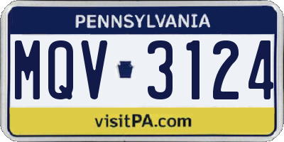 PA license plate MQV3124