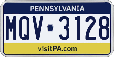 PA license plate MQV3128