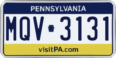 PA license plate MQV3131