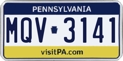 PA license plate MQV3141