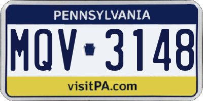 PA license plate MQV3148