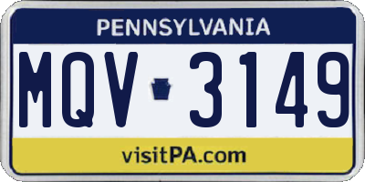 PA license plate MQV3149