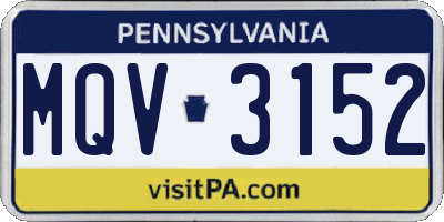 PA license plate MQV3152
