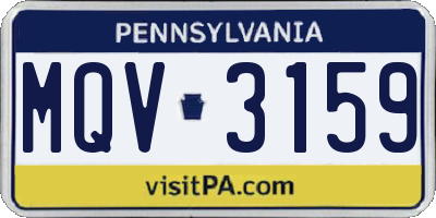 PA license plate MQV3159