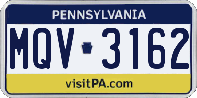 PA license plate MQV3162