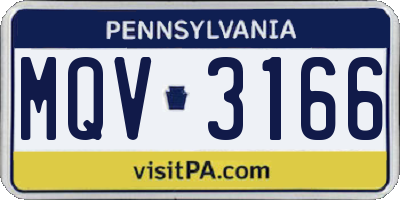 PA license plate MQV3166