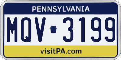 PA license plate MQV3199
