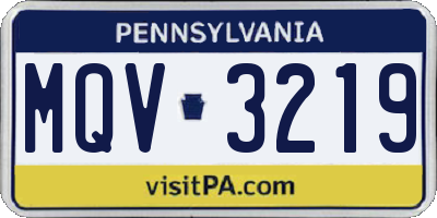 PA license plate MQV3219